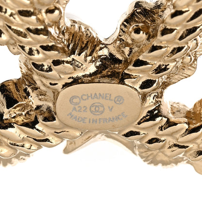 Chanel Crystal Pearl CC Charms Brooch Gold 3 of 4