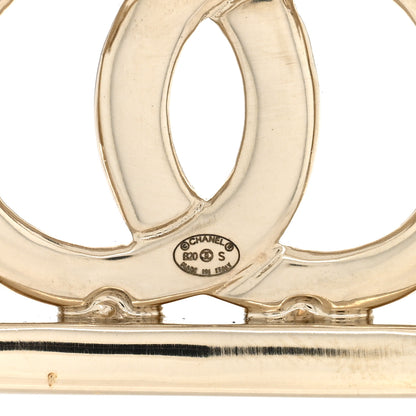 Chanel Pearl Crystal CC Square Brooch Gold 4 of 5