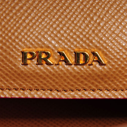 Prada Saffiano Cuir Medium Double Bag Caramel 7 of 10