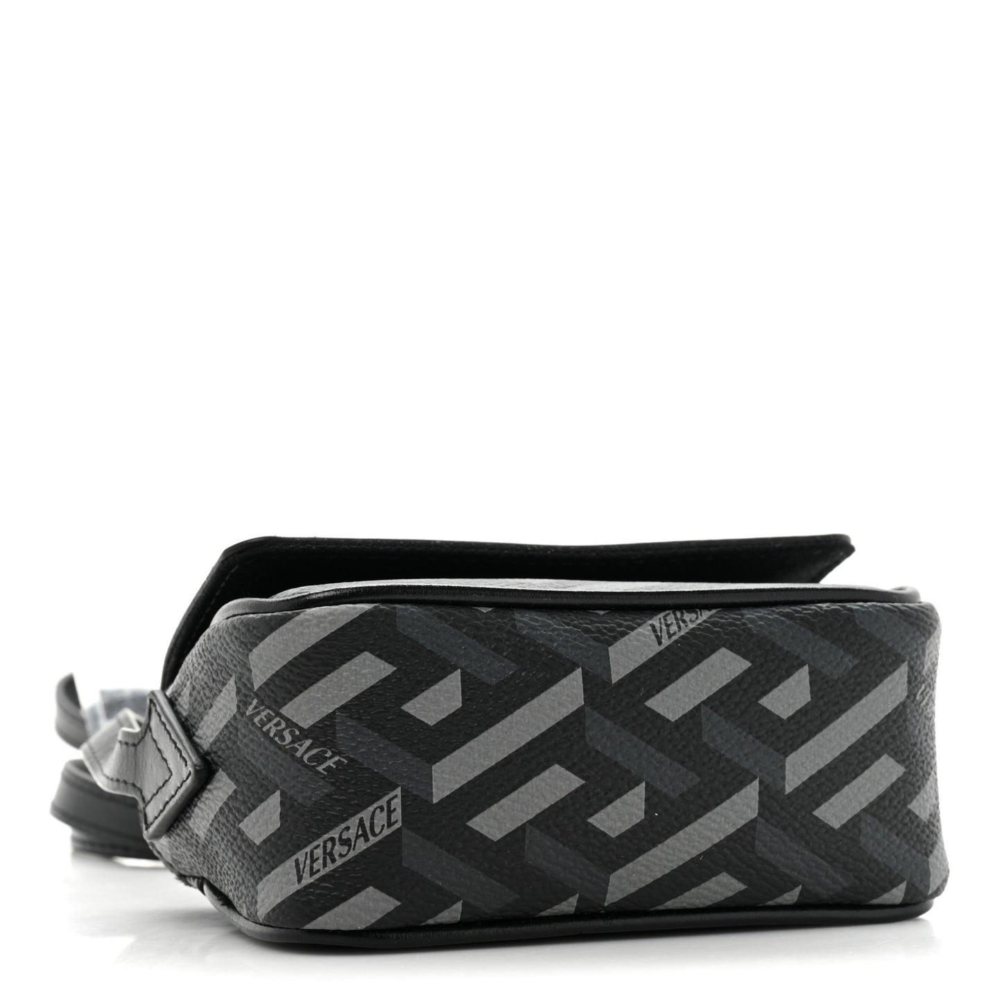 Coated Canvas La Greca Signature Print Mini Bag Black