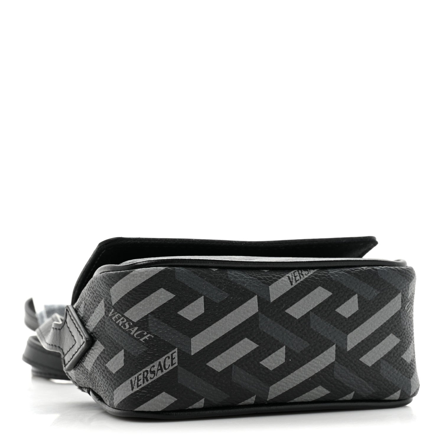 Versace Coated Canvas La Greca Signature Print Mini Bag Black 4 of 10