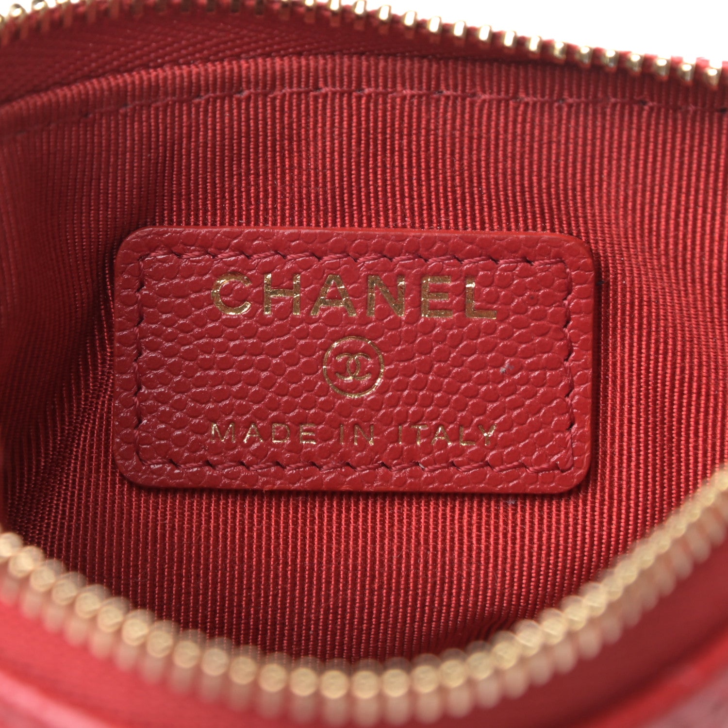 Chanel Caviar Quilted Small Cosmetic Case Red 6 of 7