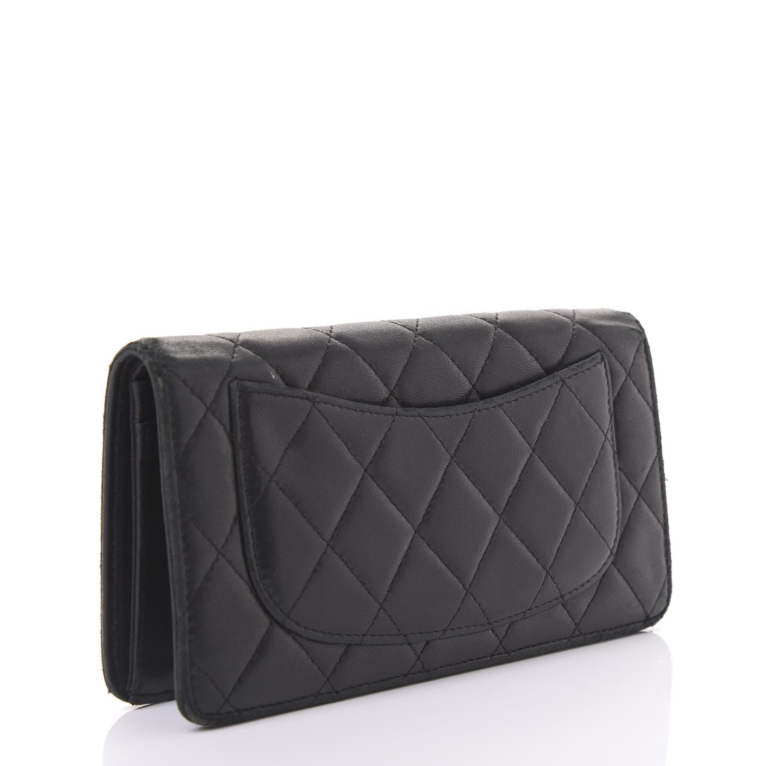 Chanel Lambskin Quilted Yen Wallet Black 3 of 14