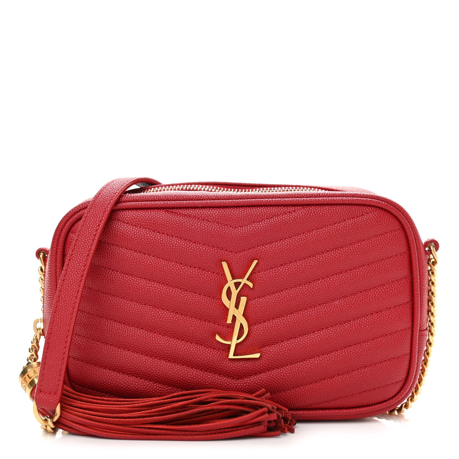 Saint Laurent Grain De Poudre Matelasse Monogram Mini Lou Camera Bag Eros Red 1 of 10