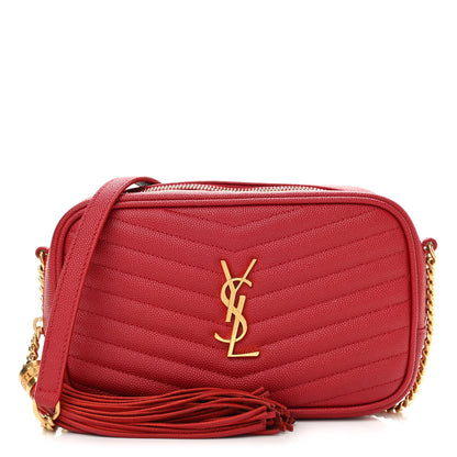 Saint Laurent Grain De Poudre Matelasse Monogram Mini Lou Camera Bag Eros Red 1 of 10