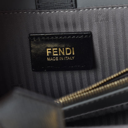 Fendi Vitello Elite Petite 2Jours Tote Grigio Grigio Chiaro 6 of 10