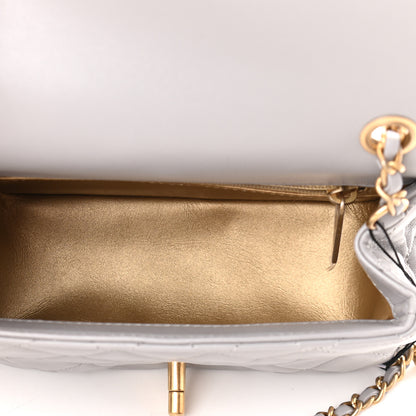 Chanel Lambskin Quilted Mini Pearl Crush Flap Light Grey 5 of 9