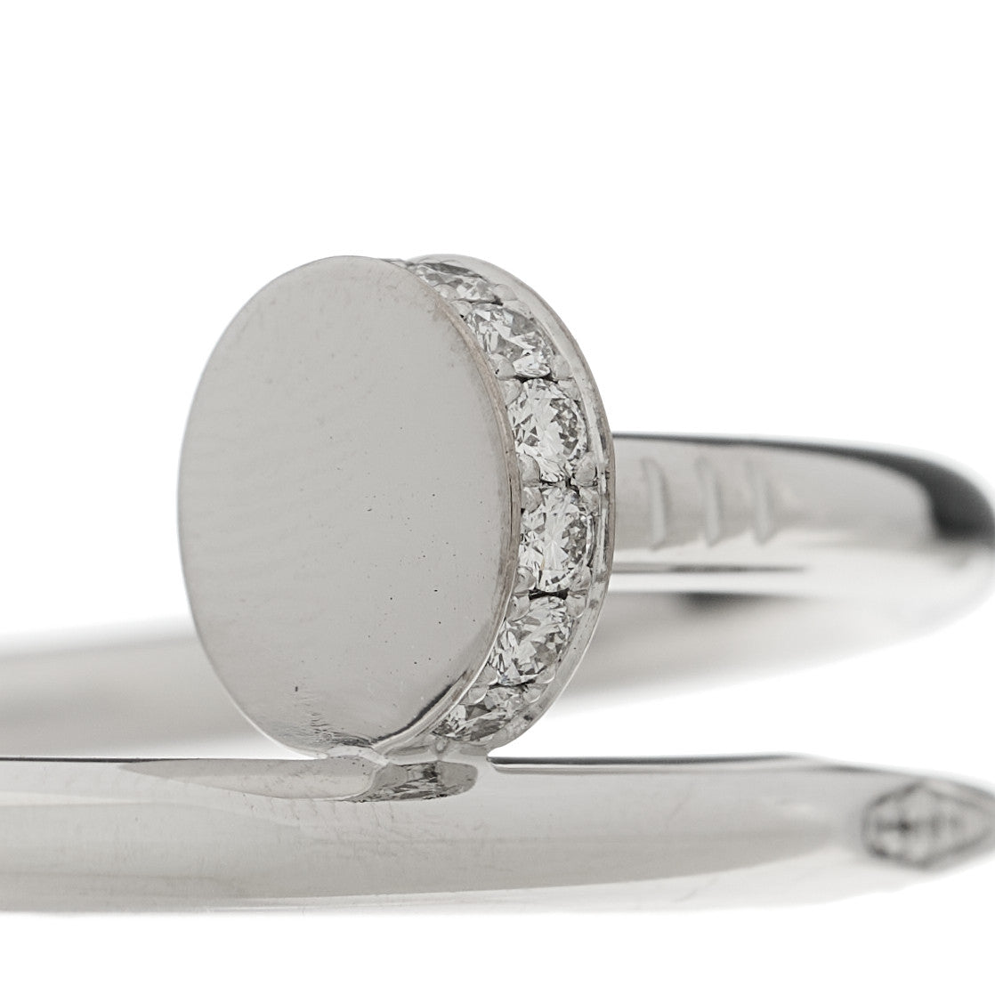 Cartier 18K White Gold Diamond Juste Un Clou Bracelet 15 3 of 4