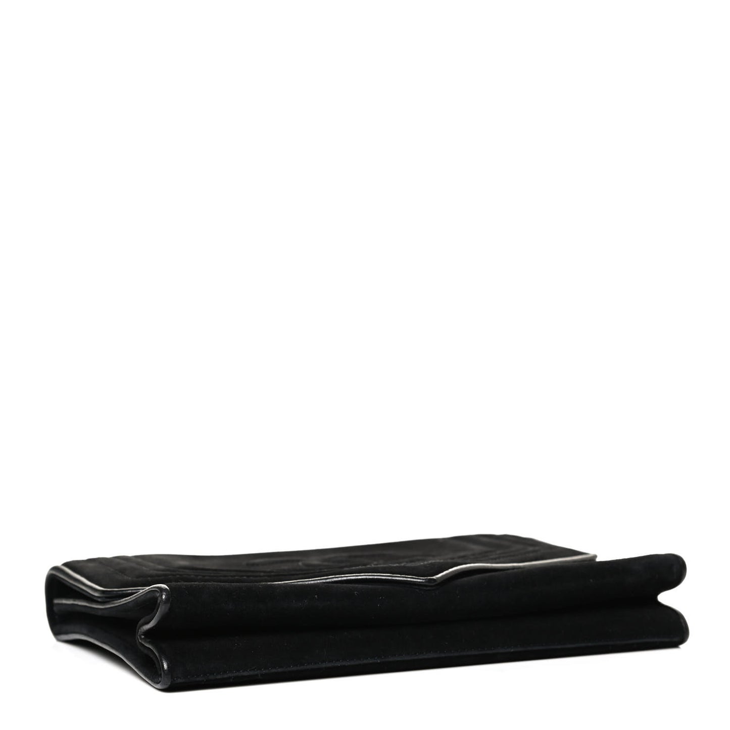 Suede CC Envelope Small Flap Black