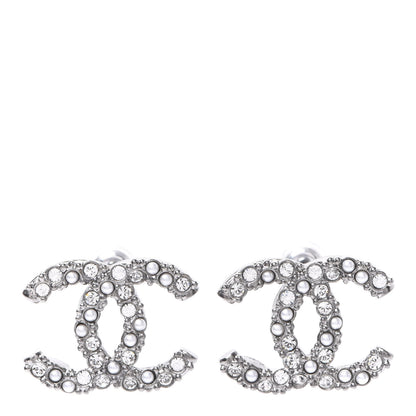 Chanel Ruthenium Crystal Pearl Caviar Earrings 1 of 5