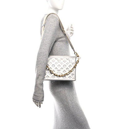 Louis Vuitton Metallic Lambskin Embossed Monogram Coussin PM Silver 2 of 12