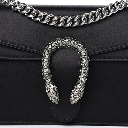 Gucci Satin Silk Crystal Small Dionysus Shoulder Bag Black Black Diamond 11 of 11