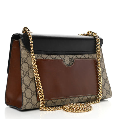 Gucci GG Supreme Monogram Calfskin Medium Padlock Shoulder Bag Beige Black Cuir 3 of 12