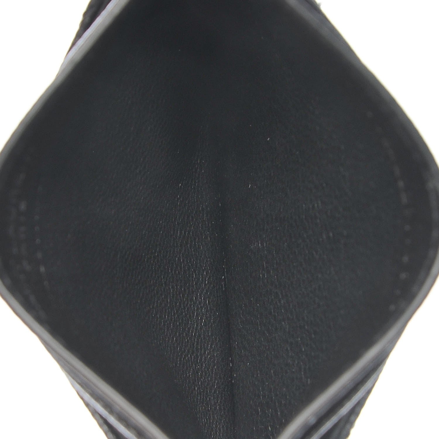 Saint Laurent Grain De Poudre Matelasse Chevron Monogram Credit Card Case Black 5 of 8