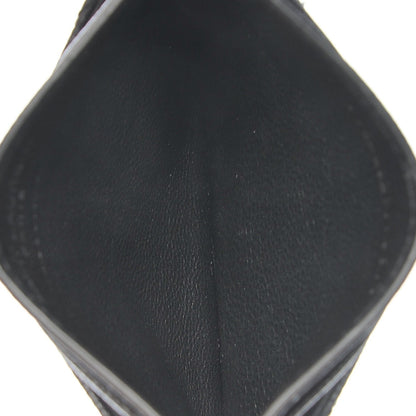Saint Laurent Grain De Poudre Matelasse Chevron Monogram Credit Card Case Black 5 of 8