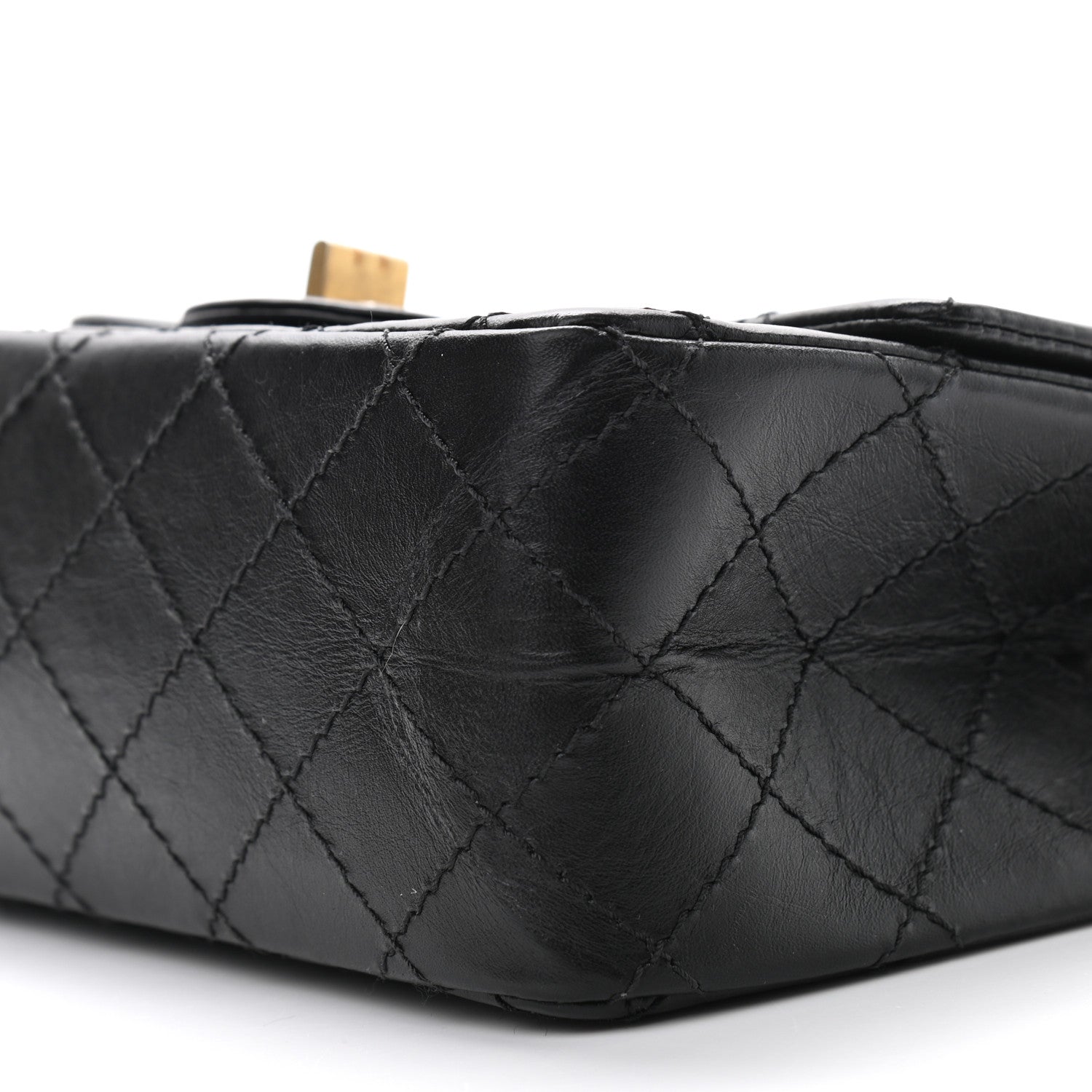 Chanel Aged Calfskin Quilted 2.55 Reissue Mini Flap Black 9 of 10