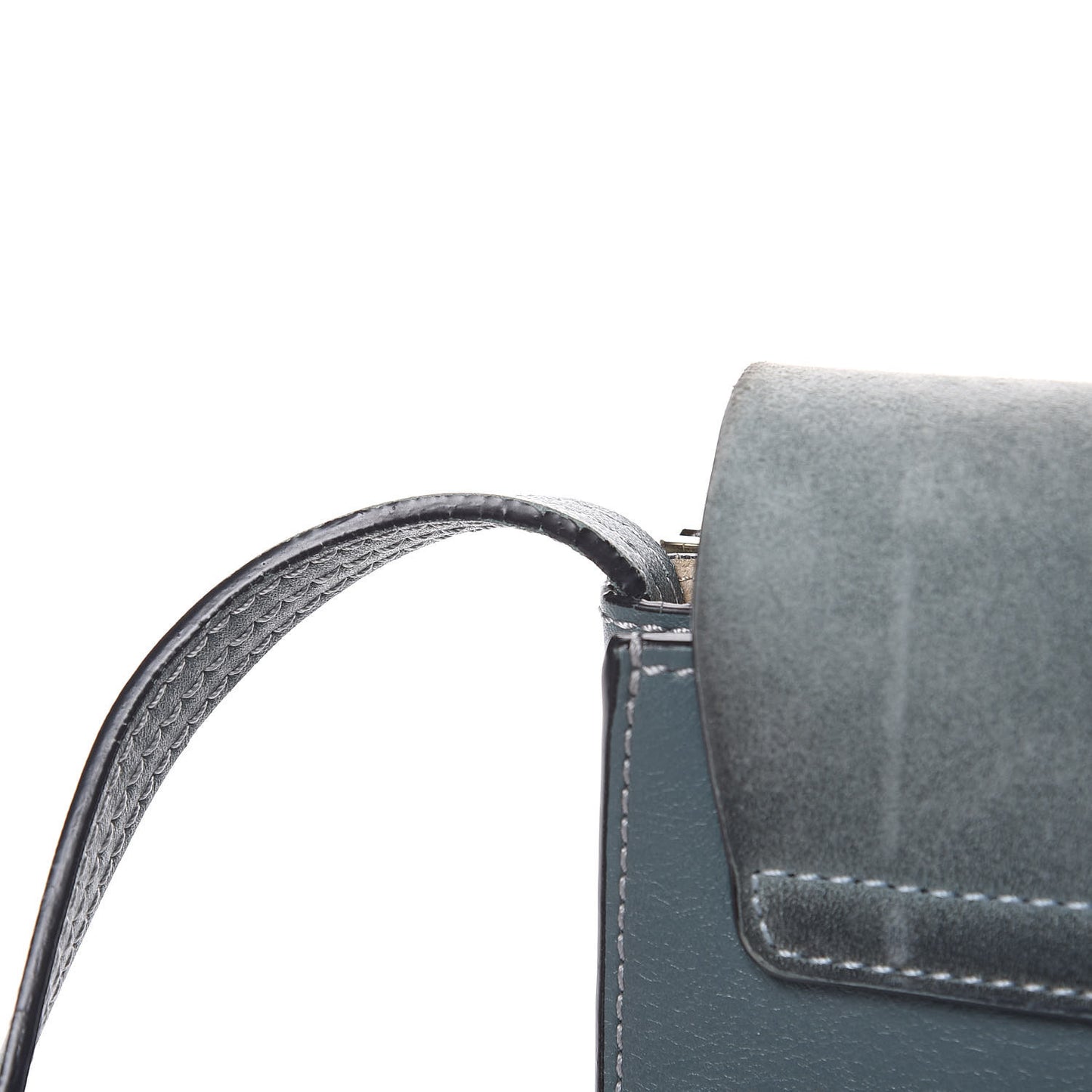 Suede Calfskin Small Faye Shoulder Bag Cloudy Blue