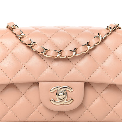 Chanel Lambskin Quilted Mini Rectangular Flap Beige 9 of 10
