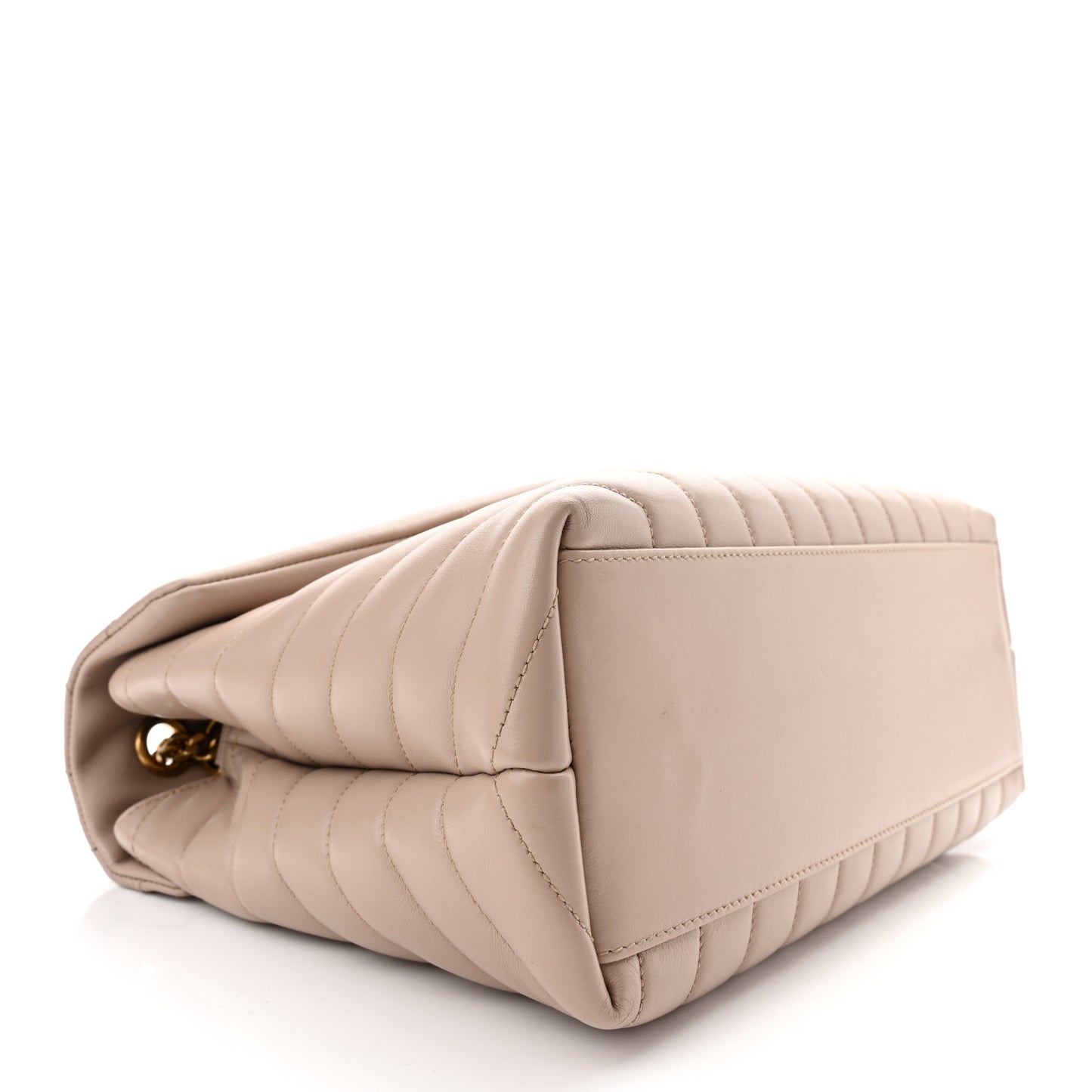 Calfskin Y Quilted Monogram Medium Loulou Chain Satchel Dark Beige