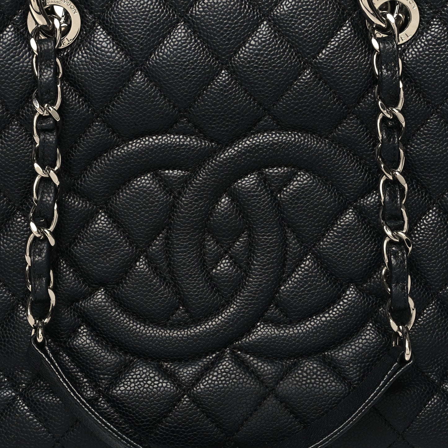 Caviar Quilted Grand Shopping Tote GST Black