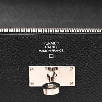 Hermes Epsom Matte Alligator Touch Kelly Wallet To Go Black 6 of 9