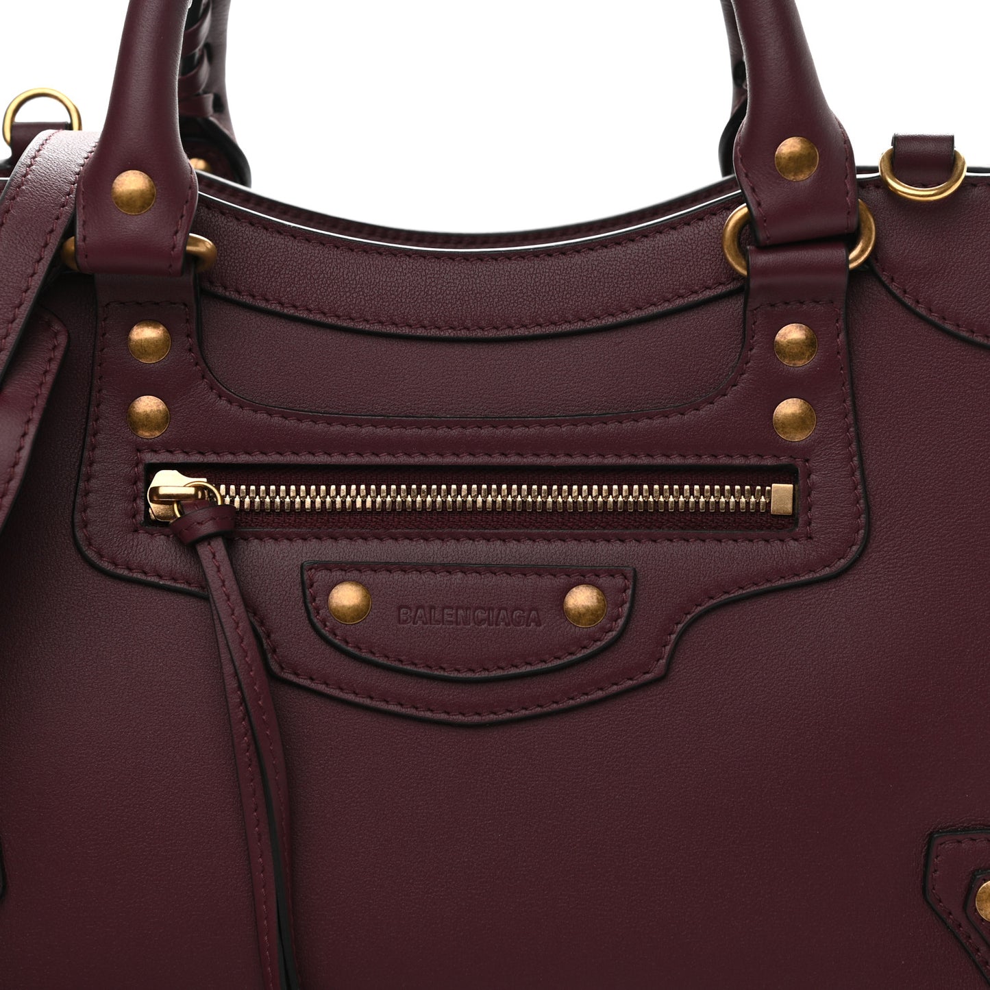 Smooth Calfskin Brass Hardware Neo Classic S City Burgundy