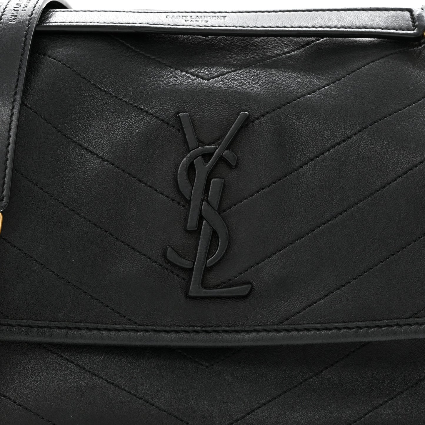 Lambskin Matelasse Monogram Medium Niki Chain Satchel Black