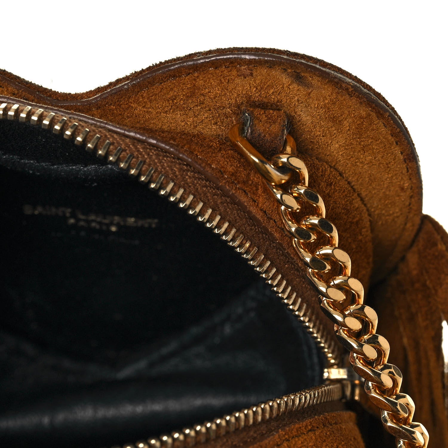 Saint Laurent Suede Fringe Small Monogram Love Shoulder Bag Brown 13 of 17