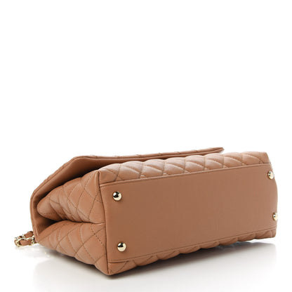 Chanel Caviar Quilted Small Coco Handle Flap Brown 4 of 11