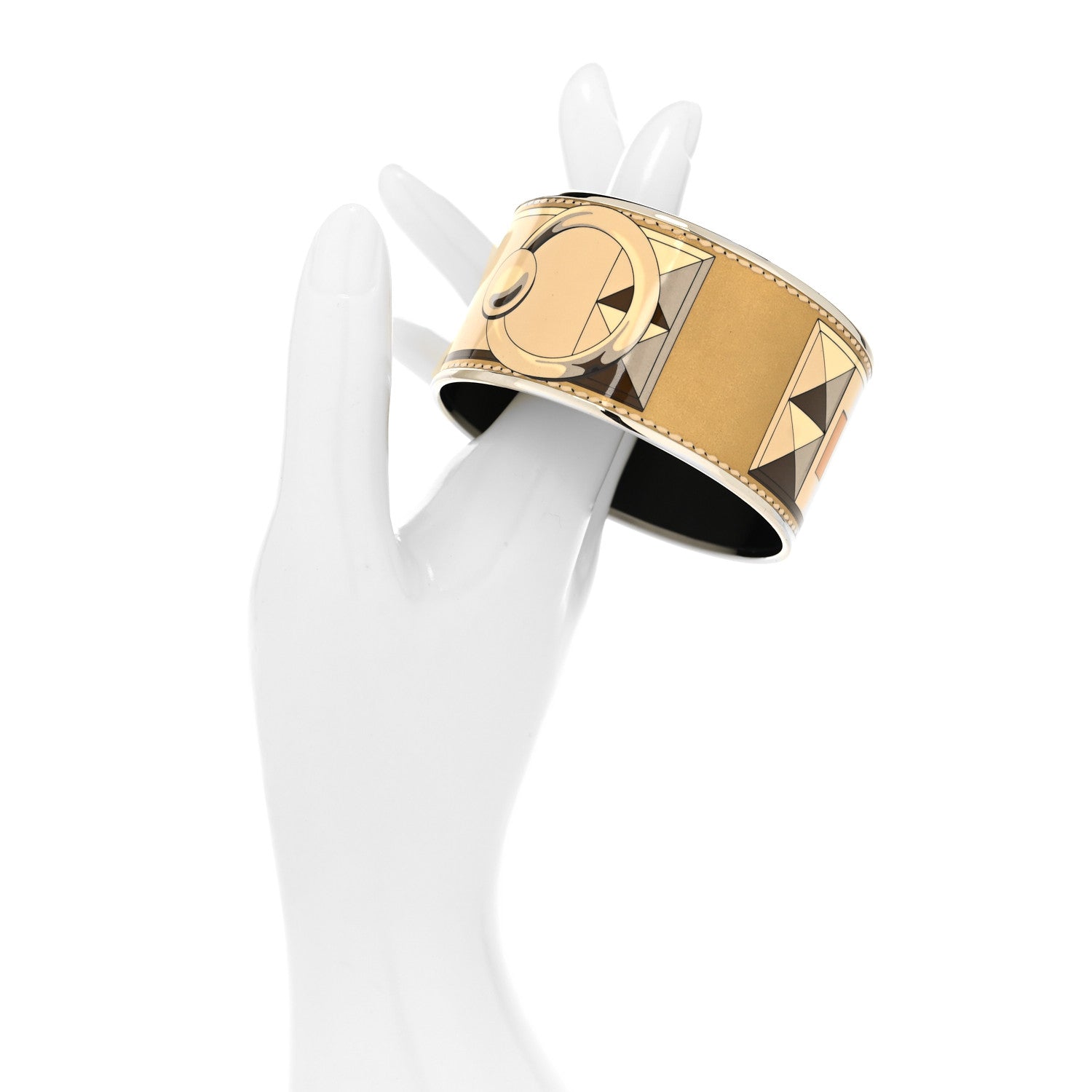 Hermes Enamel Printed Collier De Chien Extra Wide Bracelet 70 2 of 5