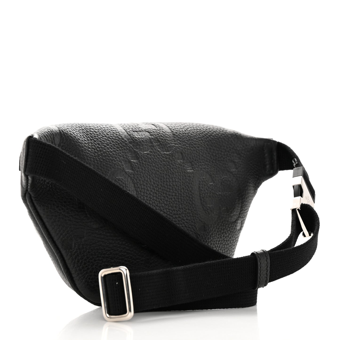 Piuma Calfskin Jumbo GG Embossed Small Belt Bag Black