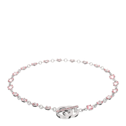 Gucci 18K White Gold Pink Topaz GG Running Bracelet 2 of 4