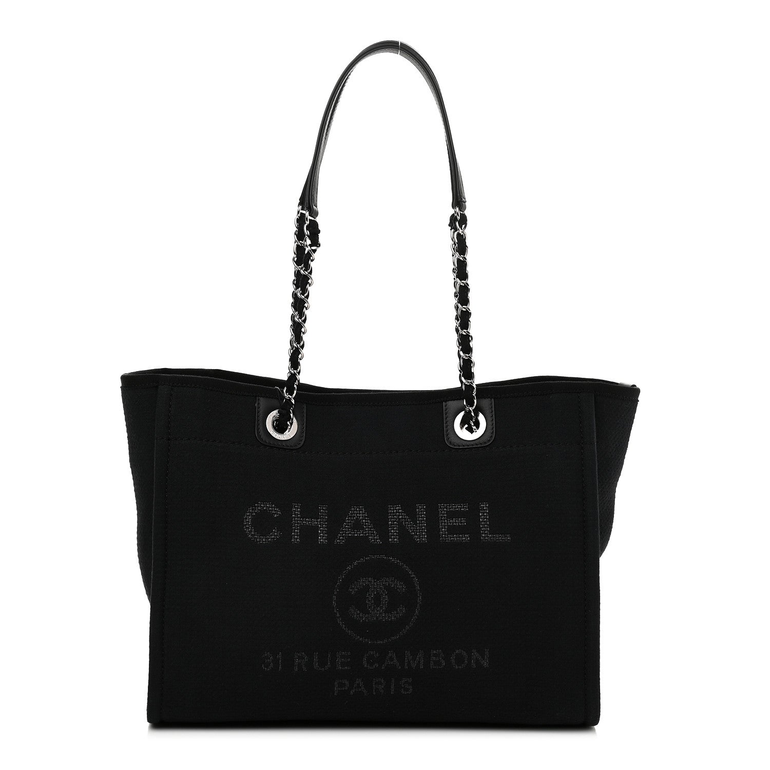 Chanel Mixed Fibers Small Deauville Tote Black 1 of 9