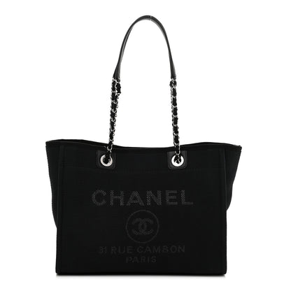 Chanel Mixed Fibers Small Deauville Tote Black 1 of 9