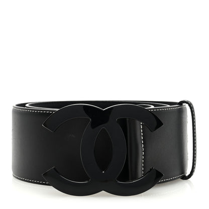 Chanel Calfskin Resin Gabrielle CC Logo Belt 85 34 Black 1 of 4