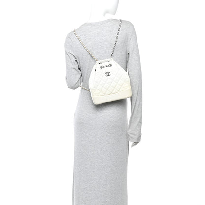 Chanel Patent Goatskin Quilted Small Gabrielle Backpack White 3 of 12