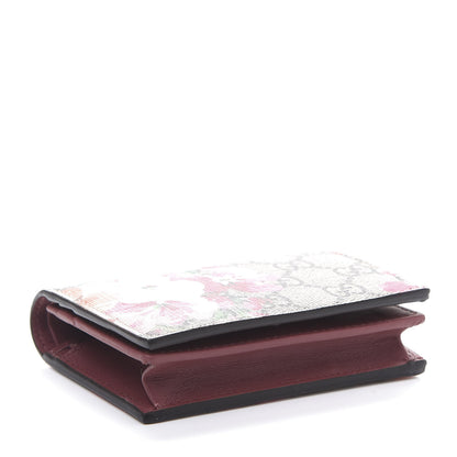 Gucci GG Supreme Monogram Blooms Card Case Wallet Beige Multicolor Dry Rose 4 of 10