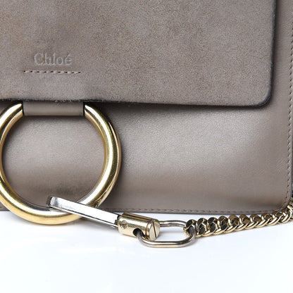 Chloe Suede Calfskin Small Faye Shoulder Bag Motty Grey 13 of 18