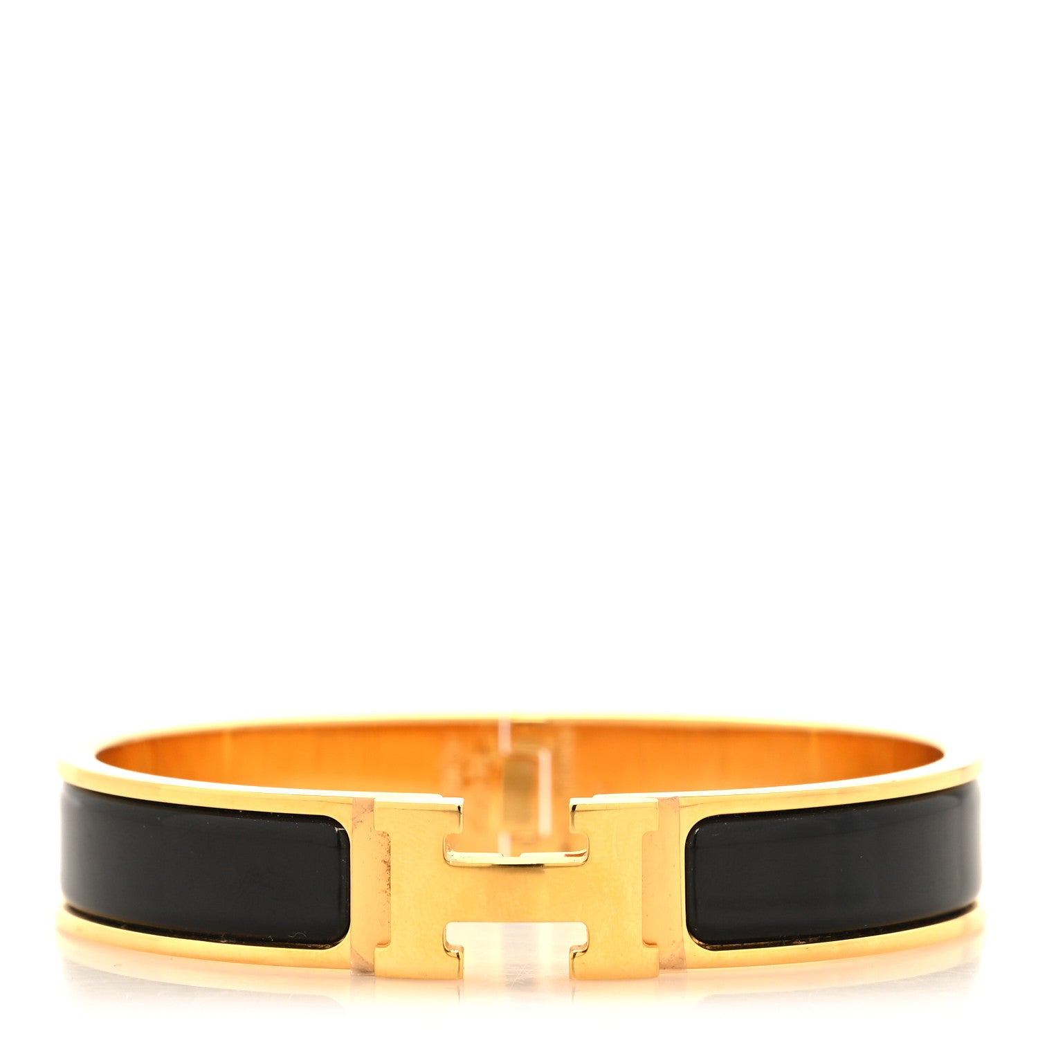 Hermes Enamel Narrow Clic Clac H Bracelet PM Black 1 of 5