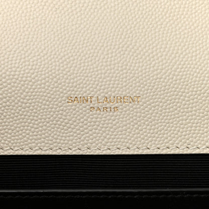 Saint Laurent Grain De Poudre Textured Mixed Matelasse Medium Triquilt Monogram Satchel Crema Soft 6 of 12