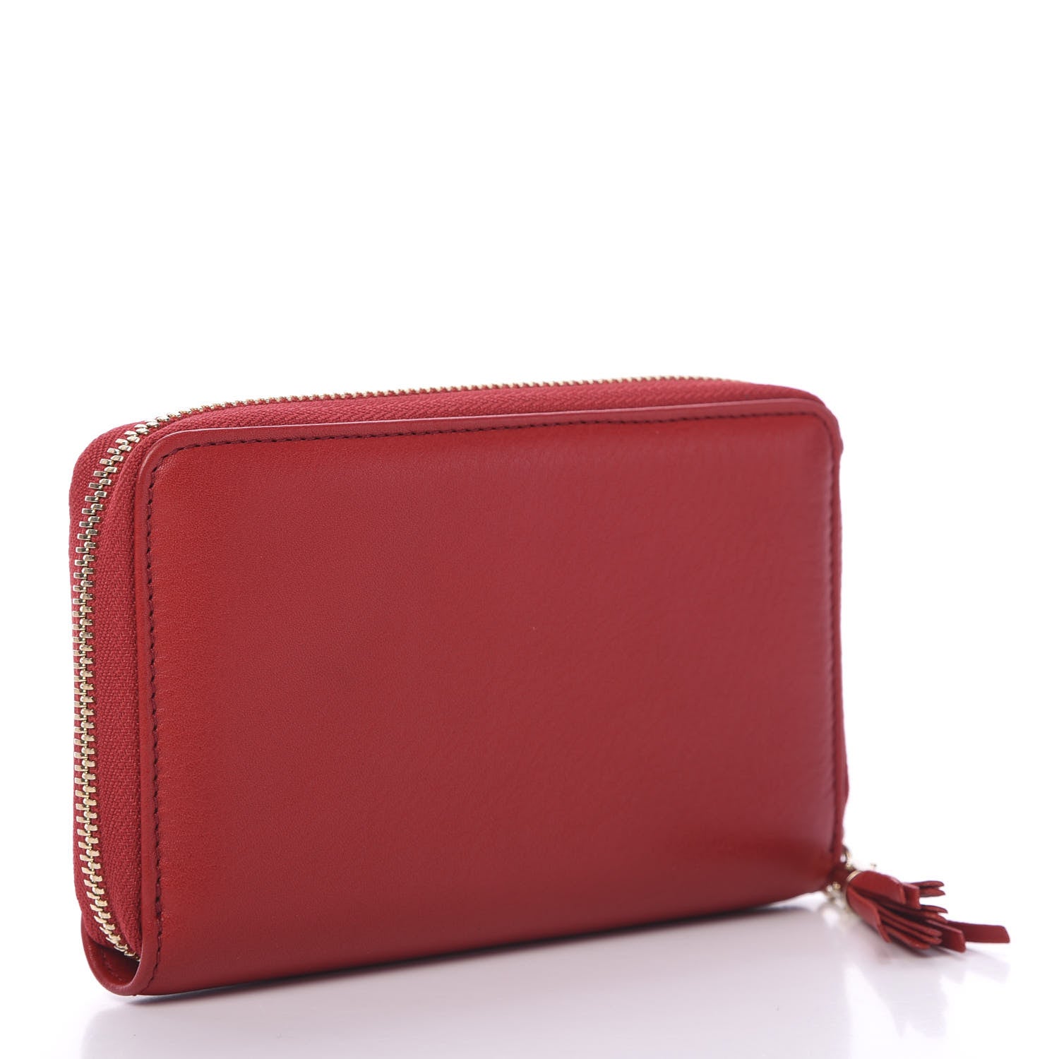 Gucci Pebbled Calfskin Medium Soho Zip Around Wallet Red 2 of 7