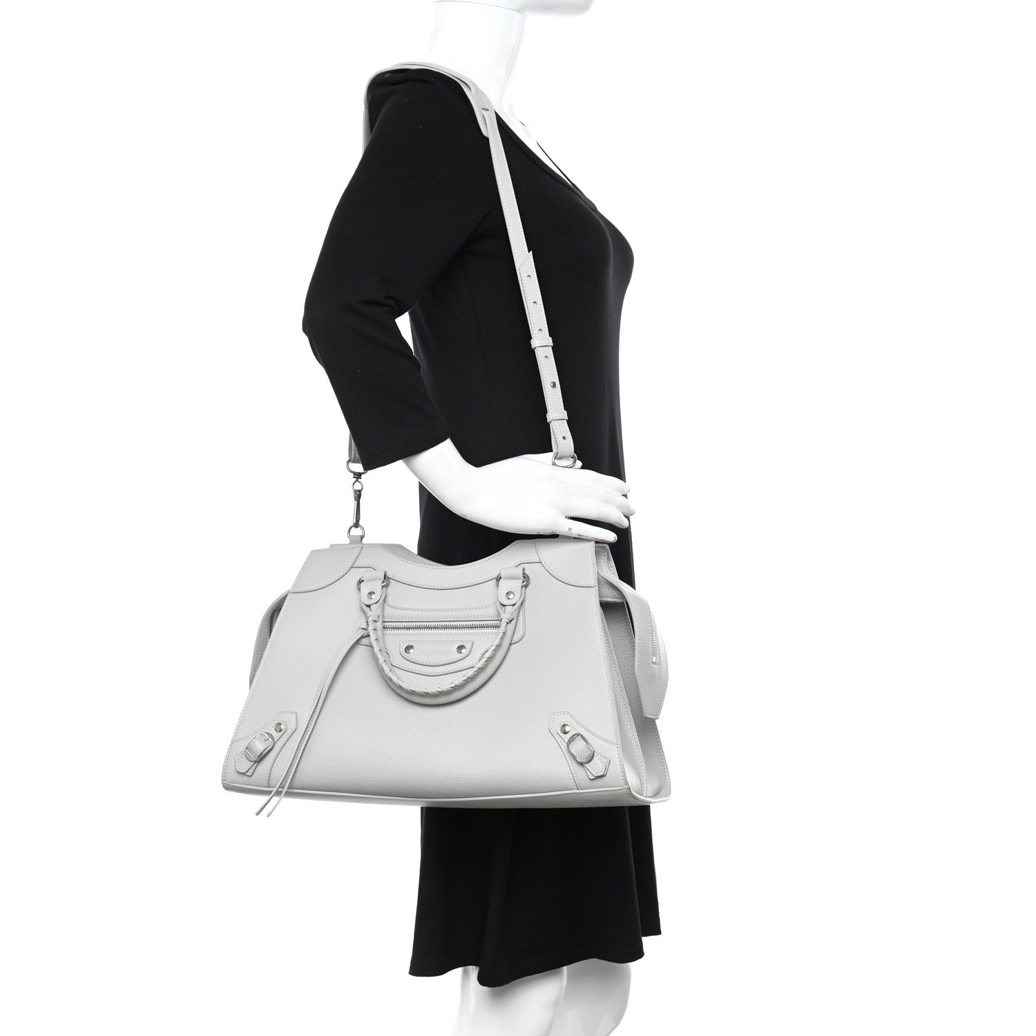 Balenciaga Grained Calfskin Silver Hardware Neo Classic City Light Grey 2 of 16
