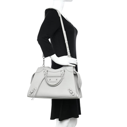 Balenciaga Grained Calfskin Silver Hardware Neo Classic City Light Grey 2 of 16