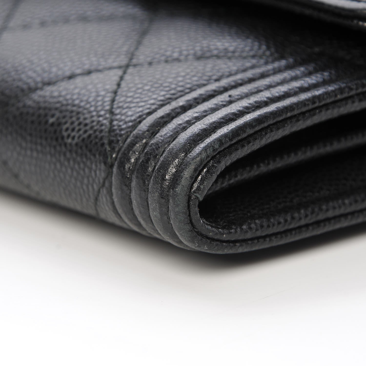 Chanel Caviar Quilted Boy Flap Wallet Black 12 of 14
