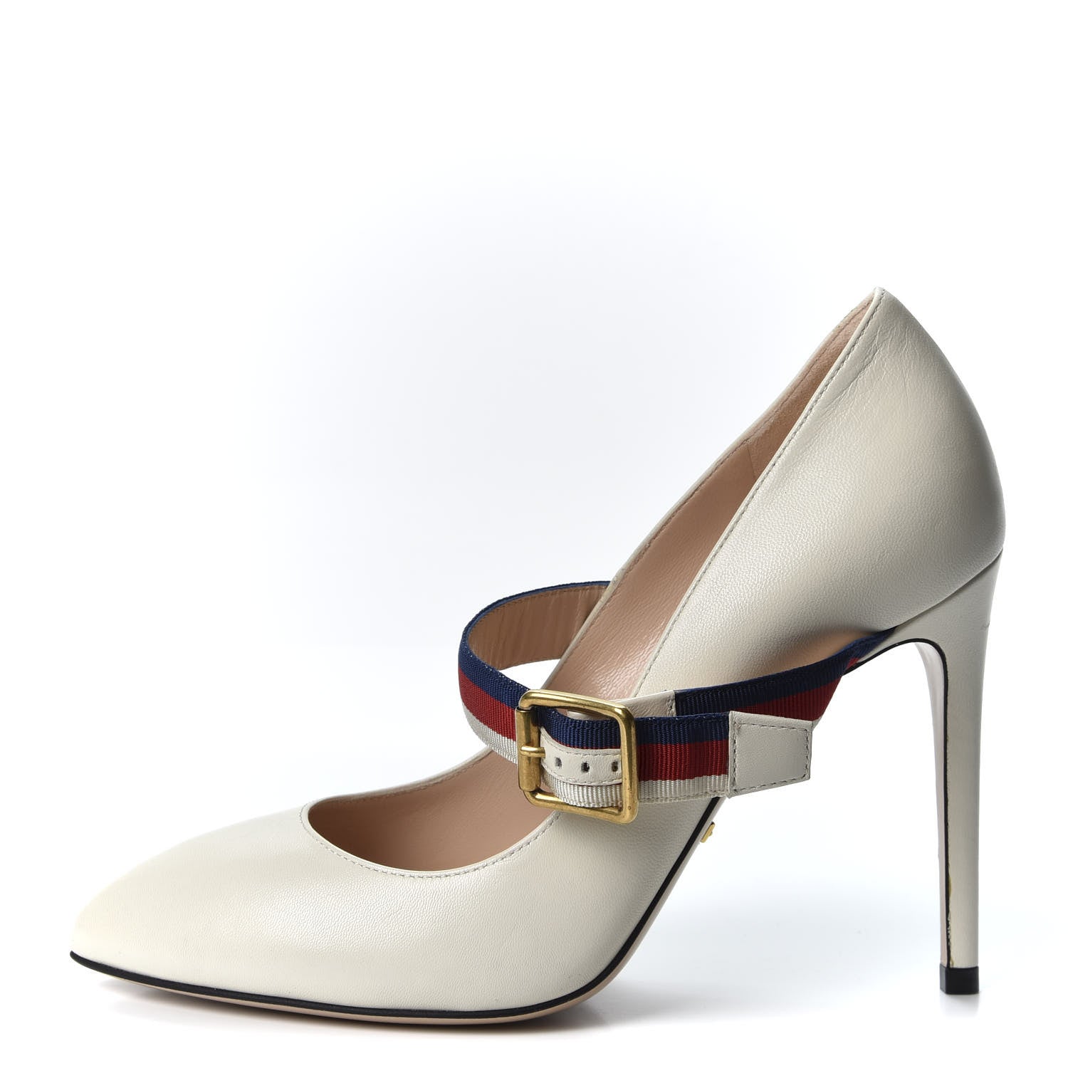 Gucci Malaga Kid Sylvie High Heel Pumps 36 White 1 of 9