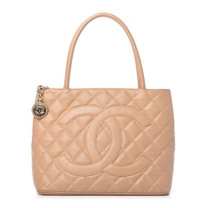Chanel Caviar Quilted Medallion Tote Beige 1 of 11
