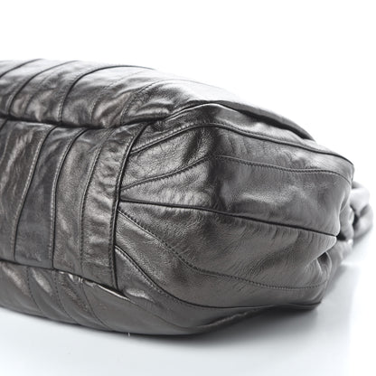 Prada Metallic Nappa Tessuto Mordore Stripes Shoulder Bag Grey 7 of 9