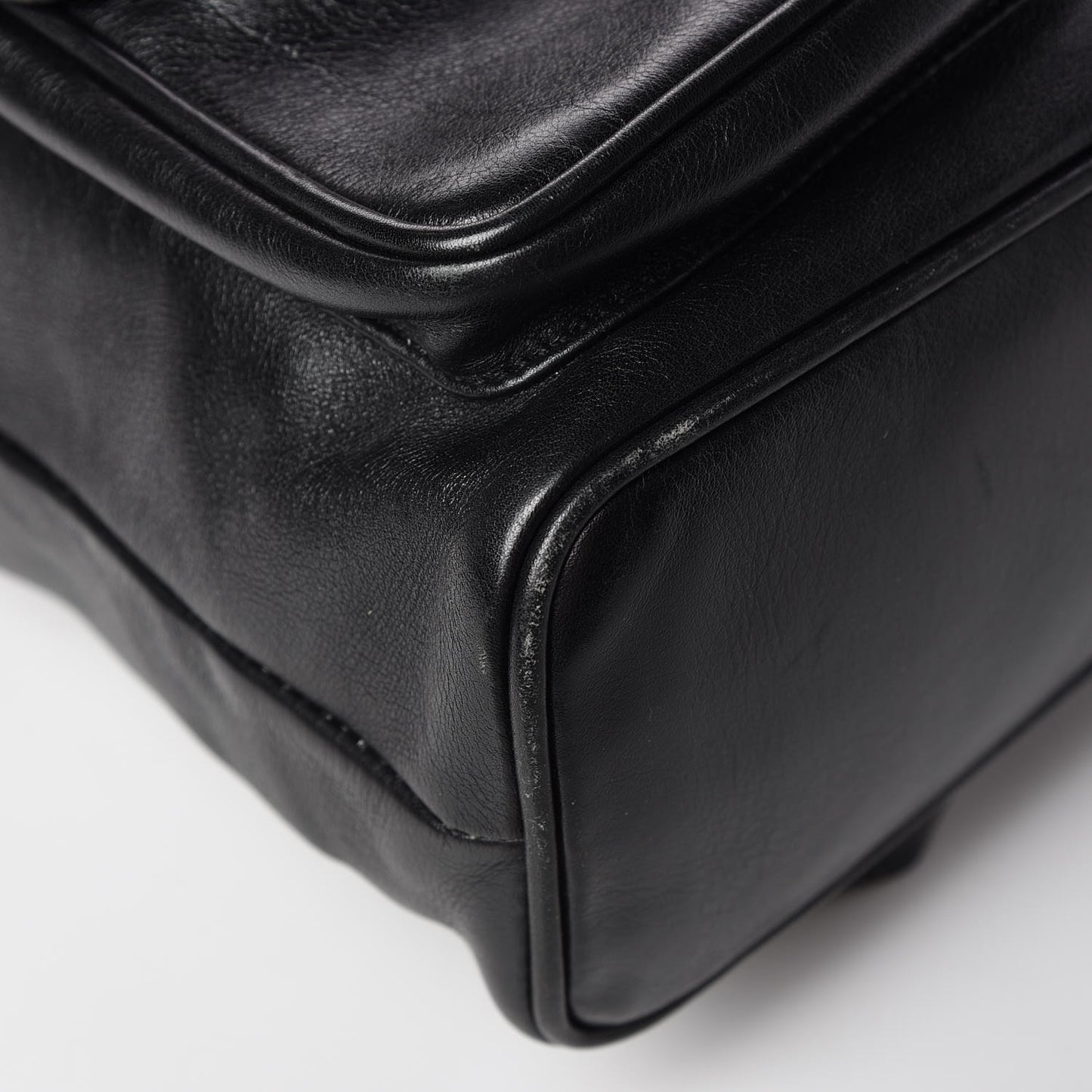 Calfskin Bamboo Backpack Black