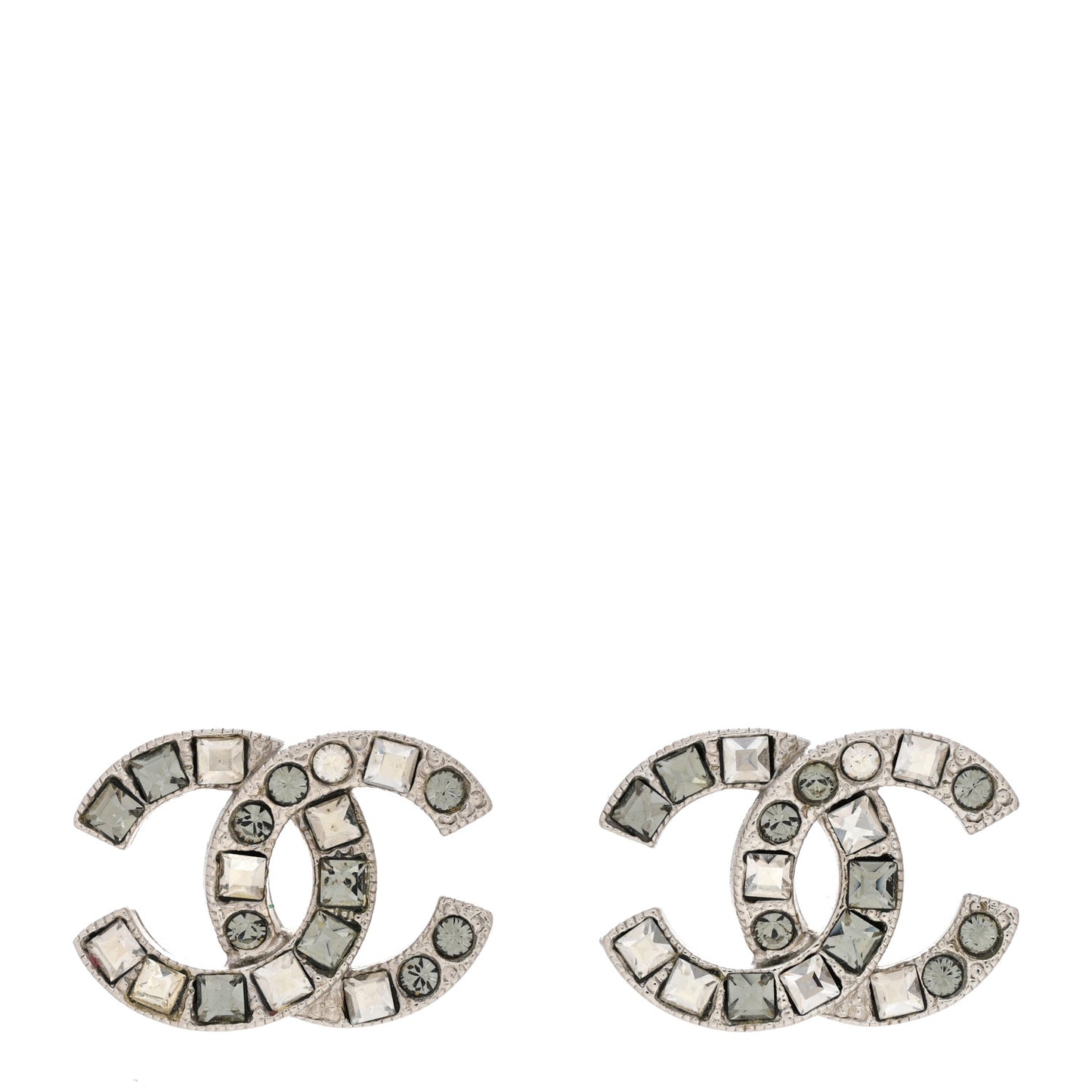 Crystal CC Earrings Silver