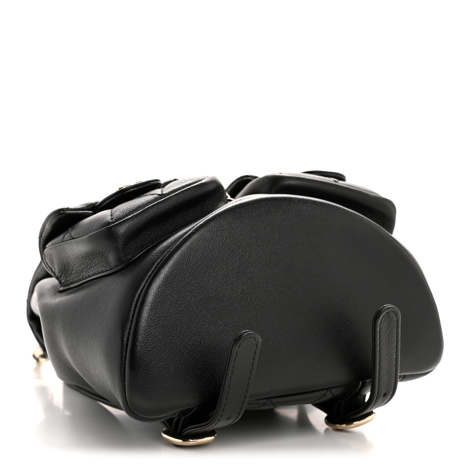 Chanel Calfskin Quilted Mini Duma Pockets Drawstring Backpack Black 4 of 14